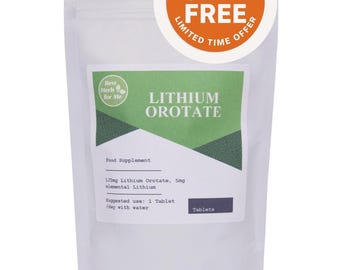Lithiumorotaat 5 mg tabletten, lithiumorotaat 125 mg, elementair lithium 5 mg, veganistisch supplement, niet-ggo
