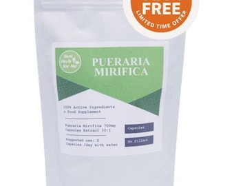 Pueraria Mirifica Capsule 7000mg Estratto 10:1, Kwao Krua, Integratore Vegetale Vegano per Donna