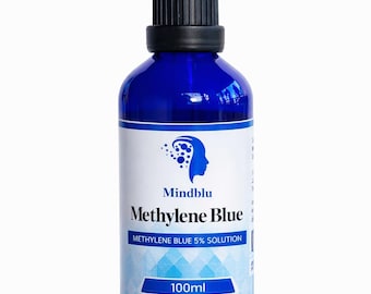 5% Methylene Blue Solution 100ml USP Grade, Ultra High Purity, includes Dropper -