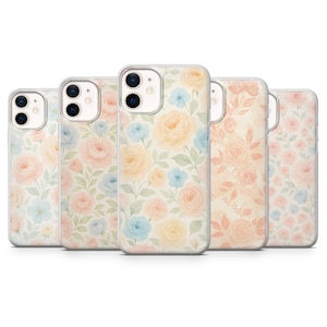 Watercolor Boho Phone Case Flower Cover for iPhone 17, 16Pro, 15, 14, 13, 12, Samsung S25, S24, S23,  S22, A16, A56, A55, Pixel 10Pro, 9Pro