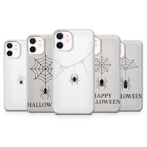 Spider Phone Case Cobweb Halloween Cover for iPhone 17, 16Pro, 15, 14, 13, 12, Samsung S25, S24, S23,  S22, A16, A56, A55, Pixel 10Pro, 9Pro