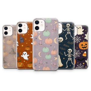 Skeleton Halloween Phone Case Ghost Cover for iPhone 17, 16Pro, 15, 14, 13, 12, Samsung S25, S24, S23,  S22, A16, A56, A55, Pixel 10Pro 9Pro