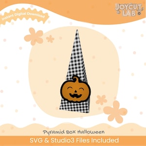 Halloween Pyramid Candy Box SVG – Printable Favor Box Template, Treat Box for Silhouette & Cricut, DIY Gift Box, Triangle Party Box