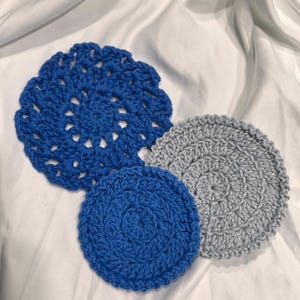 Crochet Coaster Set | 100% Cotton Handmade Drink Coasters, Eco-Friendly Home Decor