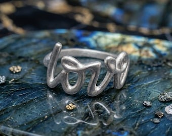 Authentic Tiffany & Co Sterling Silver Notes I Love You Band Ring
