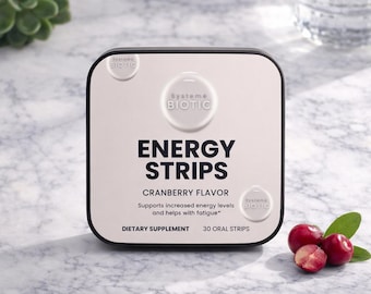 Cranberry Energy Oral Strips: Green Tea Caffeine + B12, 30 Count