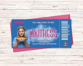 Custom Waitress Voucher | Personalised Theatre Keepsake | Musical fan gift