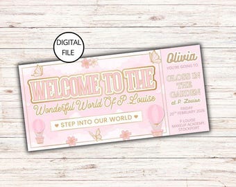 Invito regalo in stile biglietto DIGITAL PLouise / Nome personalizzato /