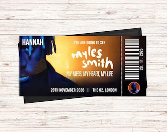 Myles Smith Personalised Concert Ticket | 2026 Tour Custom | Envelope Included Gift