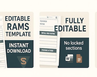 RAMS Template for Construction | Editable Risk Assessment & Method Statement | Word Document Download