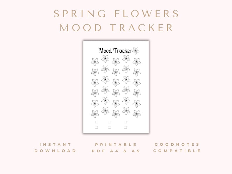 Spring Flower Mood Tracker: Printable Journal Page (A4/A5 Digital ...