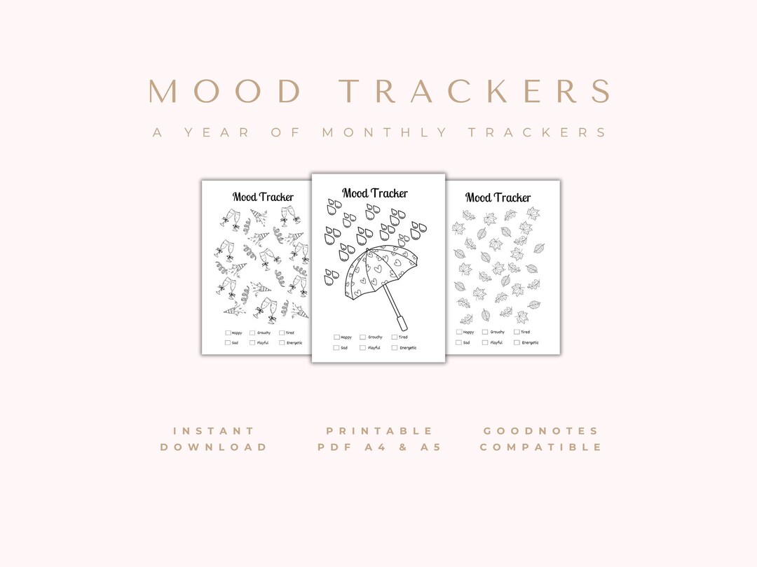 Mood Tracker Journal Pages | A4 A5 Printable, Digital (PDF) - Etsy