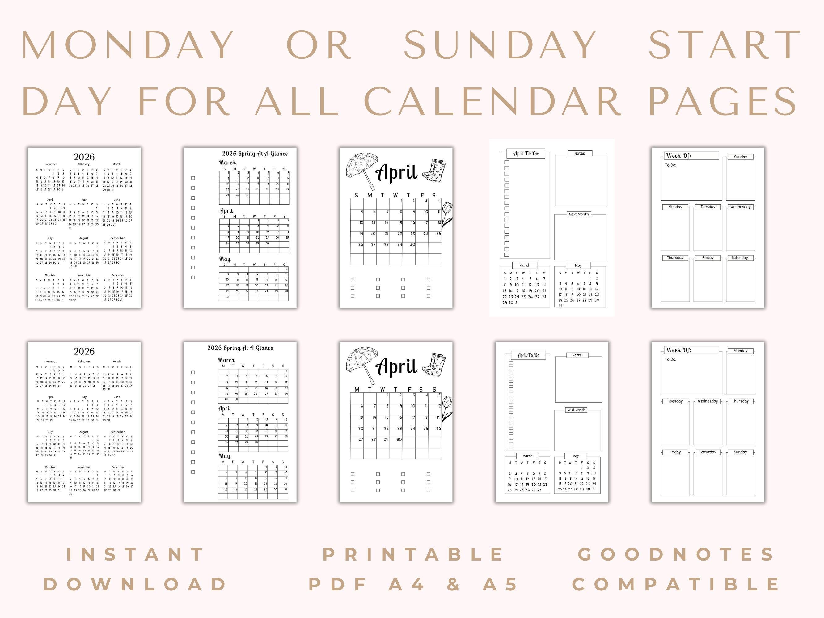 2026 Bullet Journal Printable | A4 A5 Planner Pages (digital Download ...