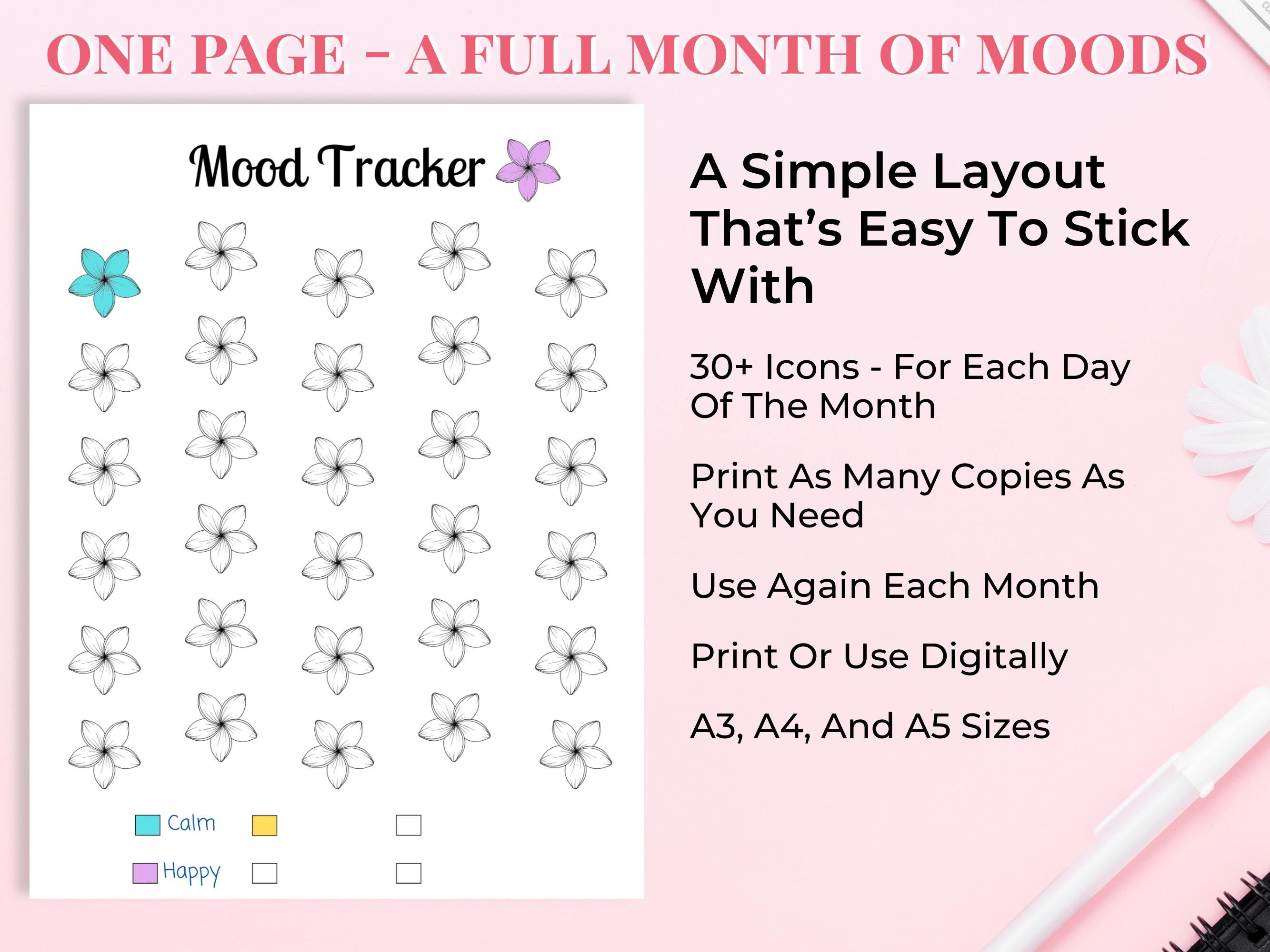 Spring Flower Mood Tracker | Printable Journal Page (A3, A4, A5) - Etsy