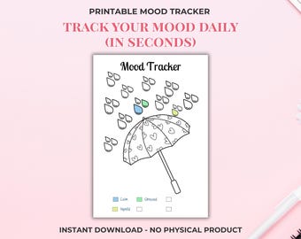 Spring Rain Mood Tracker: Printable Journal Page (Digital Download)