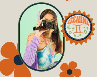 Gemini Patch Embroidery Design