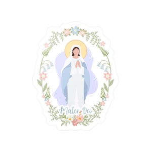 Mater Dei | Mother of God - Our Lady Marian Illustration Sticker Kiss-Cut Vinyl Decal