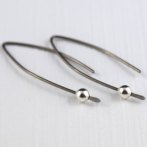 Niobium earrings - hypoallergenic earrings - Sensitive ears - Everyday wear simple - Niobium threader - Nickel free earrings