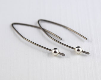 Niobium earrings - hypoallergenic earrings - Sensitive ears - Everyday wear simple - Niobium threader - Nickel free earrings