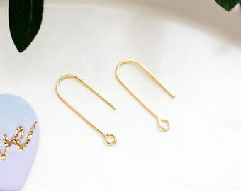 Gold Plated Earring Hooks (10 PCS), Jewelry Making Supplies, Handmade Earring Findings