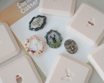 Insect Clay Cutters Set, Butterfly Bee Dragonfly Beetle Stamp, Polymer Clay Jewelry Tools