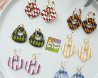 Organic Geometric Polymer Clay Cutters | 6 Earring Shapes, Individual Cutter or Set of 6