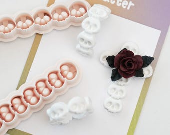 Repeating Skull Polymer Clay Cutter, Gothic Halloween Jewelry Making Tool