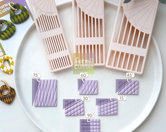 Six-Angle Polymer Clay Strip Cutter Set | 3mm, 5mm & 7mm Pattern Tool
