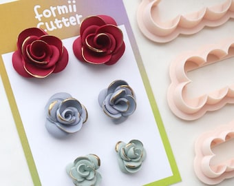 3D Rose Petal Polymer Clay Cutter - Flower Earrings & Decor