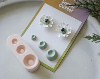 3-Size Flower Center Forming Tool | Polymer Clay Floral Dome Mold for Jewelry Making