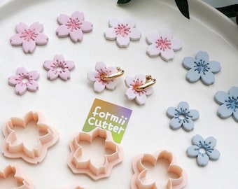 Sakura Flower Clay Cutters, Cherry Blossom Polymer Clay Earring Stamp