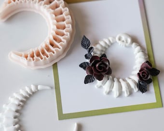 Crescent Moon Spine Polymer Clay Cutter, Gothic Halloween Jewelry Tool