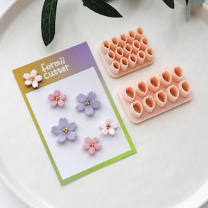 Cortador de arcilla con pétalos de sakura – Molde para joyería con forma de flor de cerezo (pequeño y grande)