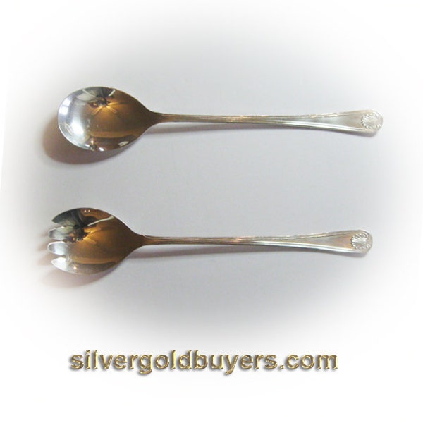 Sheffield Silver Salad Serving Fork and Spoon