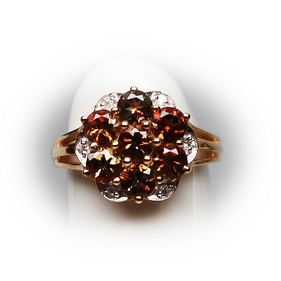 Sterling Silver Citrine Foral Fashion Ring - image 1