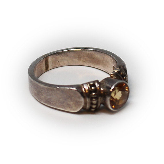 Sterling Silver Citrine Ring. - image 2