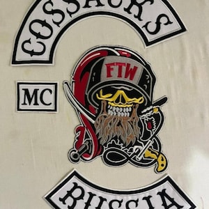 Cossacks Ftw Russia embroidery Patches for jackets and vest 35cm set of 4pcs iron on