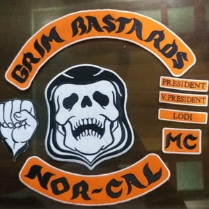 Grim Bastards Nor-Cal mc Embroidery patch biker motorcycle patch