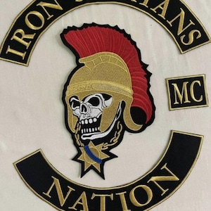 Iron Spartan Nation mc iron on embroidered set