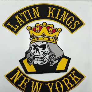 Latin King New York/Massachusetts  embriodery patch - 3 piece set 35cm - Iron On
