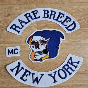 Rare Breed new york mc embroidery patches- 35 cm iron on