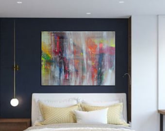 A Abstract, Original Freestyle, Contemporary Painting, 30 x 40,Gerhard Richter, Surreal, canvas, Subdued Art - Palette Knife - Skye Taylor