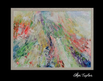 Colorful Abstract 30 x 40- Cream Color Textured Frame Original Painting Modern Surreal canvas Painting Fine Art- Palette Knife - Skye Taylor