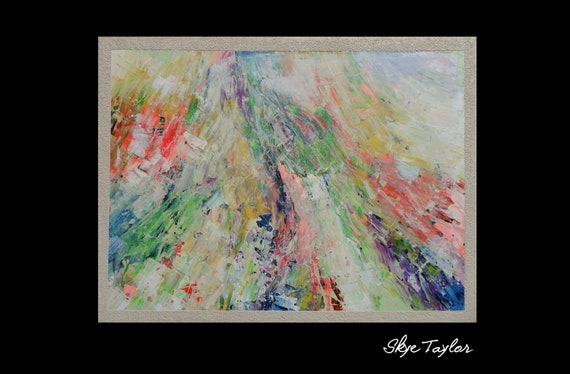 Colorful Abstract 30 x 40- Cream Color Textured Frame Original Painting Modern Surreal canvas Painting Fine Art- Palette Knife - Skye Taylor