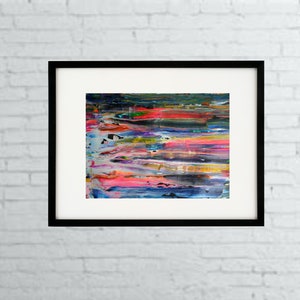 Abstract Original painting- 9 x 12 -Rainbow Expressionist Stripe Modern art Acrylic on Paper -OOAK- Art-Palette Knife- Skye Taylor