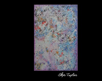 A Abstract 36 x 24 Pink Multi-color Textured Impasto Palette Knife  Acrylic Painting-Free Style Pink Art -Wall art-Wall decor - Skye Taylor