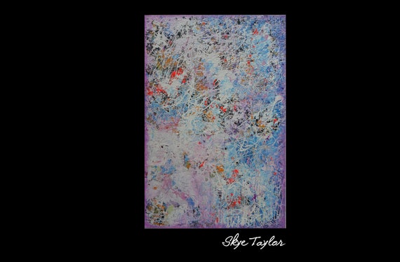 A Abstract 36 x 24 Pink Multi-color Textured Impasto Palette Knife  Acrylic Painting-Free Style Pink Art -Wall art-Wall decor - Skye Taylor