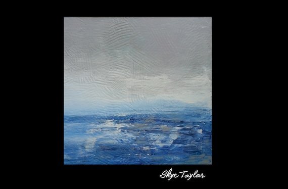 A Original Abstract Painting- 30 x 30 -Sea-Ocean- Teal Aqua Turquoise- Acrylic- Home Decor- Office- Wall Decor- OOAK - Skye Taylor