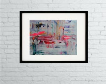 Abstract Original painting- 9 x 12 -Expressionist Modern art Acrylic on Paper - OOAK- Art- - Palette Knife- Skye Taylor