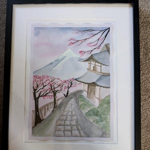 Japanese Landscape Watercolour painting